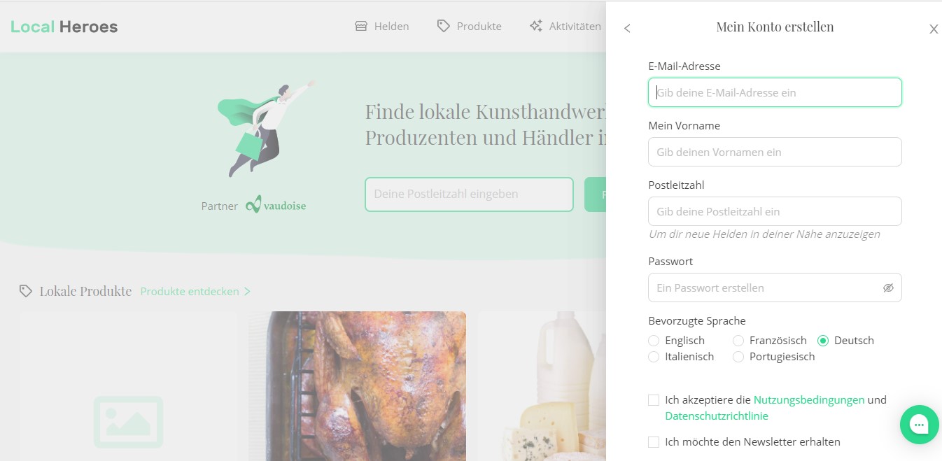 Erstelle dein Konto, falls du es noch nicht getan hast, hier, um deine Seite weiter einzurichten.
