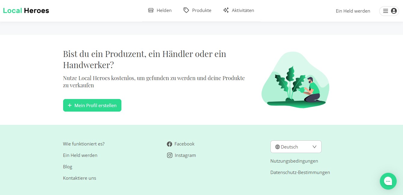 Dein Profil auf der local heroes Plattform erstellen