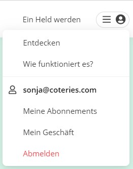 Durch einen Klick auf den Button oben rechts erscheint eine Liste, in der du dann deine Abonnements finden kannst.