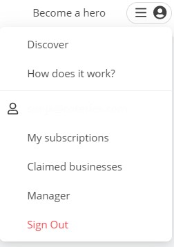 By clicking on the top right corner button a list appears where you can then find your subscriptions.
